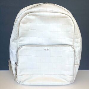 Knomo London leather Mini Mount 10” backpack white/off white